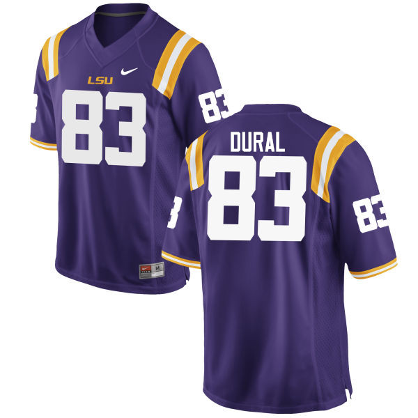 Men LSU Tigers #83 Travin Dural College Football Jerseys Game-Purple - Click Image to Close